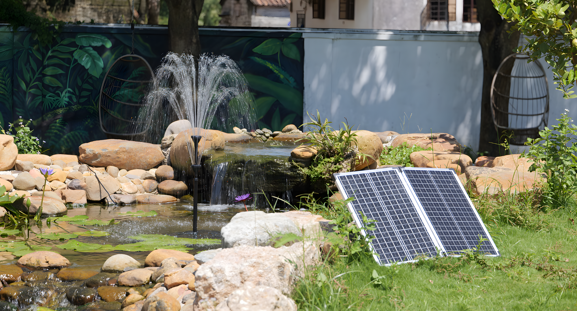 How a Solar Powered Waterfall Pump Adds Beauty Without Increasing Energy Costs