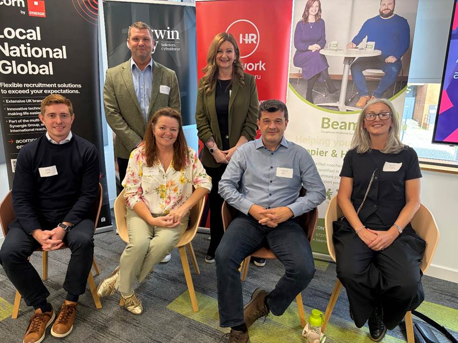 Wales HR Network panellists and organisers at the Cardiff event on AI, wellbeing and workplace rights