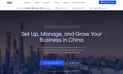 MSA Asia website screenshot supplied with the company review