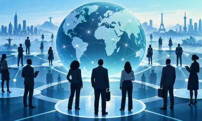 Conceptual illustration of a connected global workforce