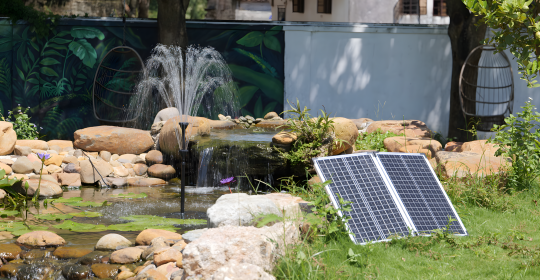 How a Solar Powered Waterfall Pump Adds Beauty Without Increasing Energy Costs