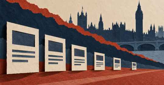 Paper-cut illustration of the UK labour market